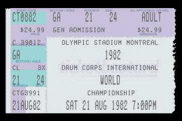 replica copy of ticket to 1982 World DCI Championship